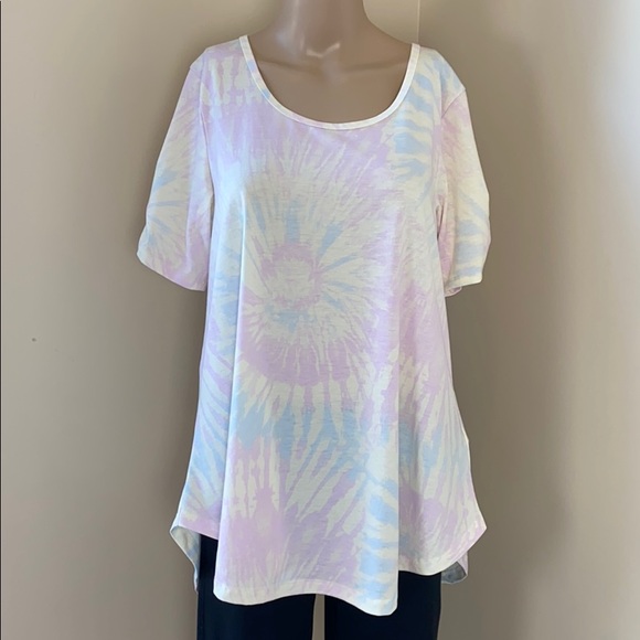 Lularoe Pastel Swirl Tie Dye Morgan Top Medium - Picture 1 of 11